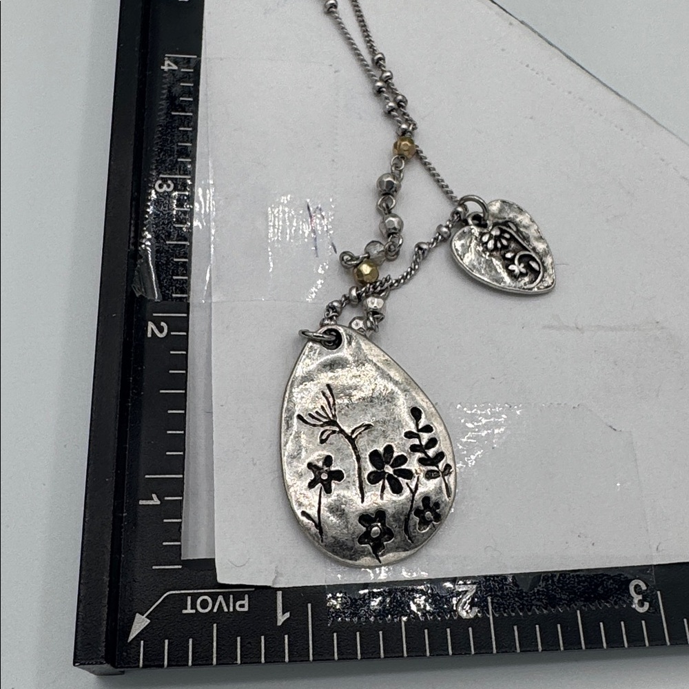 J. Jill Silver Tone Floral Pendant Necklace (BR1313/3) - Picture 8 of 9